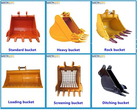 types of buckets in excavators